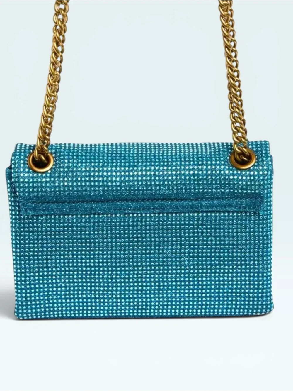 Kurt Geiger NWT Brixton Blue/ Turquoise Crystal-Embellished Shoulder Bag